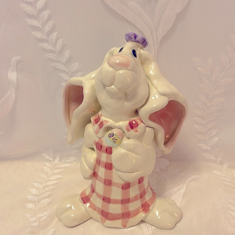 Floppy Eared Rabbit Easter Ceramic Farmhouse Cottagecore Rabbit/ Bunny. No Chips